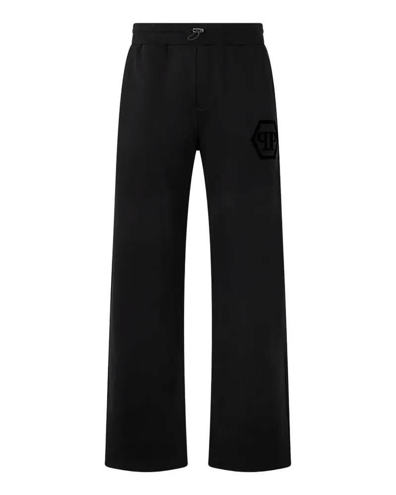 Philipp Plein Hexagon Jogginghose mit Logo-Patch - Schwarz Schwarz