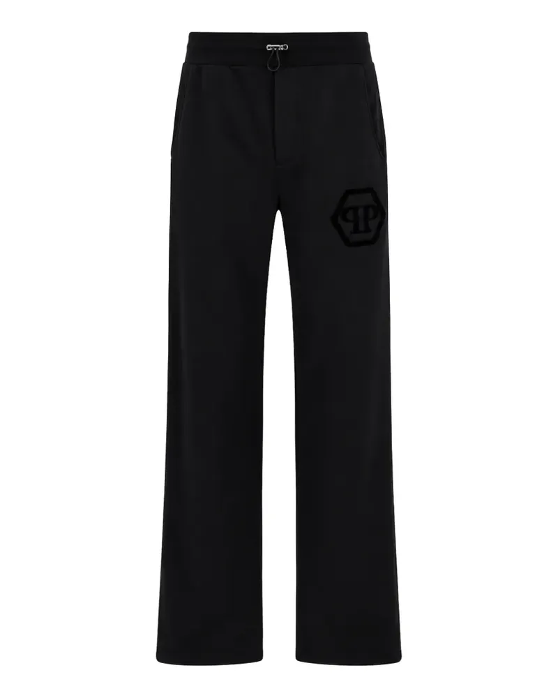 Philipp Plein Hexagon Jogginghose mit Logo-Patch - Schwarz Schwarz