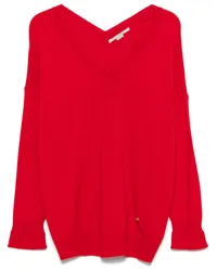 Stella McCartney Pullover mit V-Ausschnitt Rot