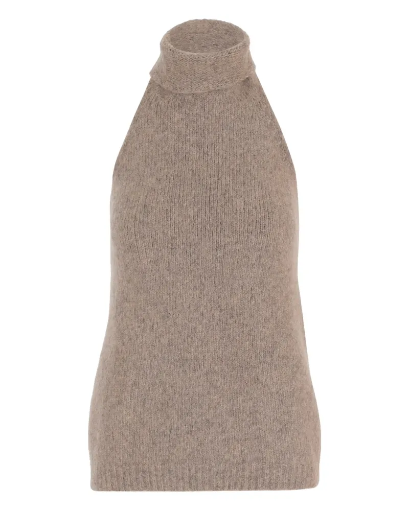 Lauren Manoogian Gerippter Pullover mit Stehkragen - Braun Braun