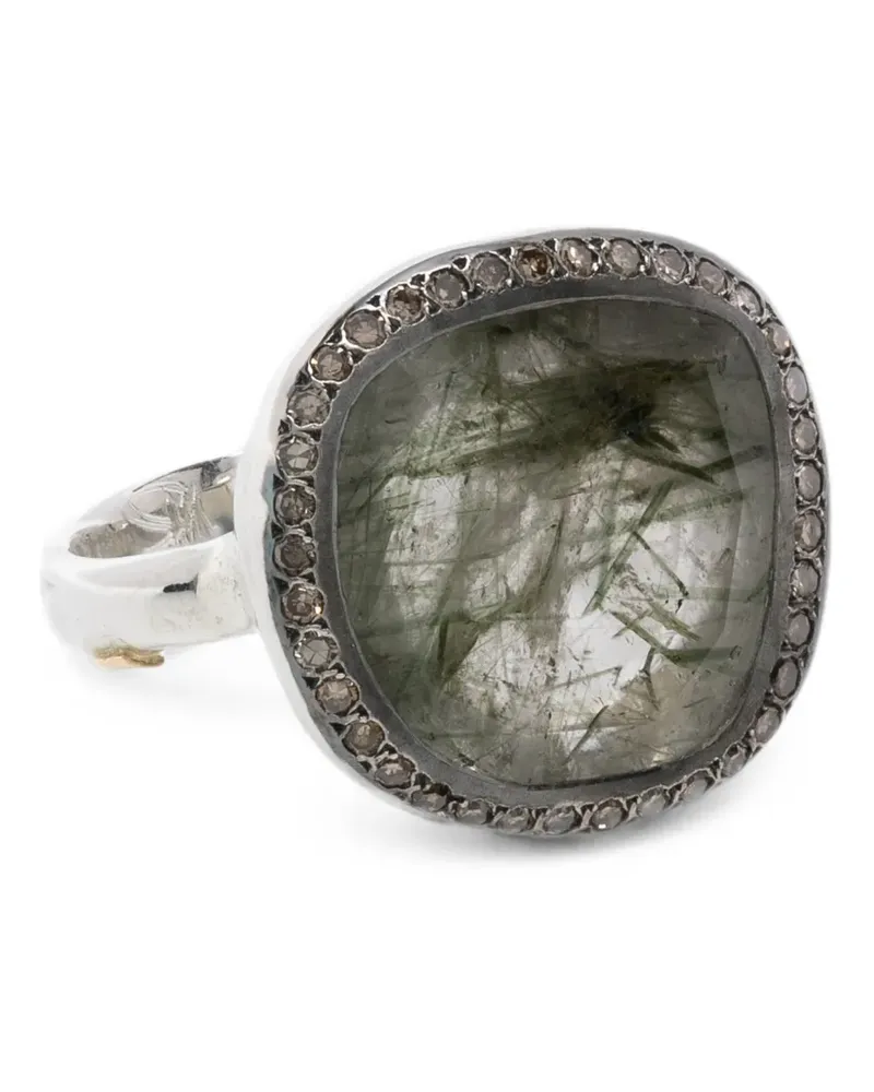 Rosa Maria diamond-embellished quartz ring - Silber Silber