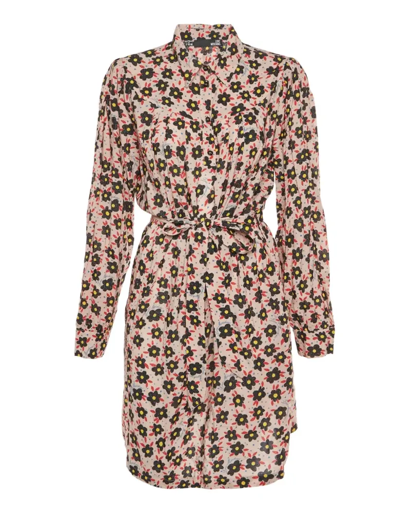 Moschino floral-print belted midi dress - Rosa Rosa