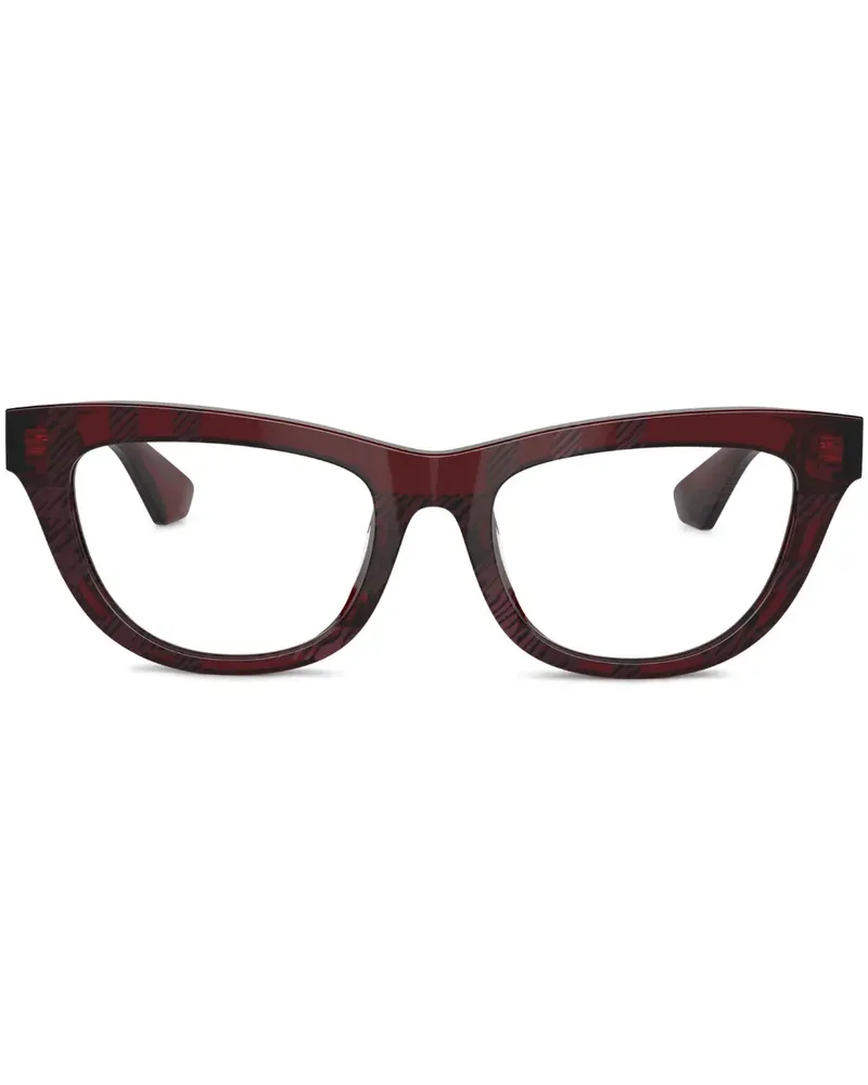 Burberry Karierte Cat-Eye-Brille - Rot Rot