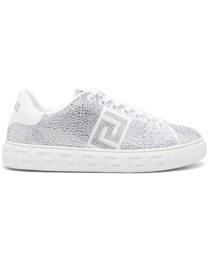 Versace Crystal Greca Sneakers - Weiß Weiß