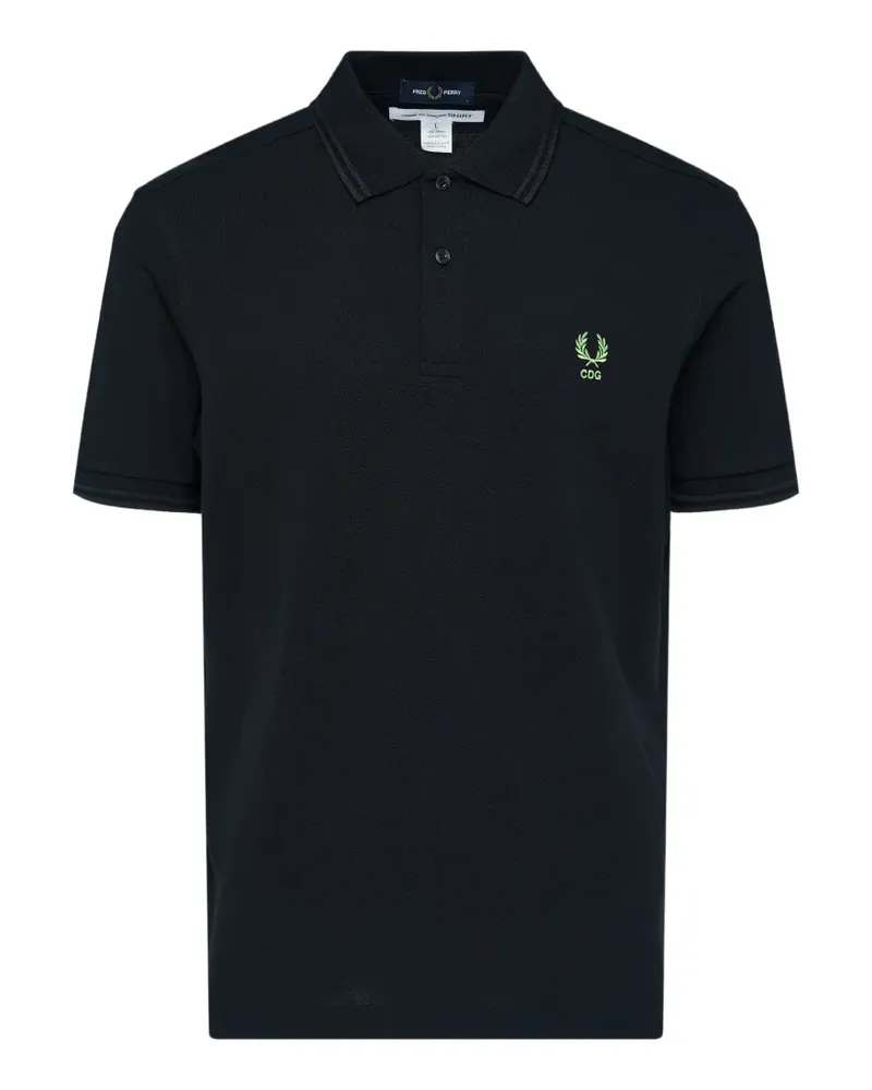 Comme des Garçons x Fred Perry Poloshirt mit Logo-Stickerei - Schwarz Schwarz