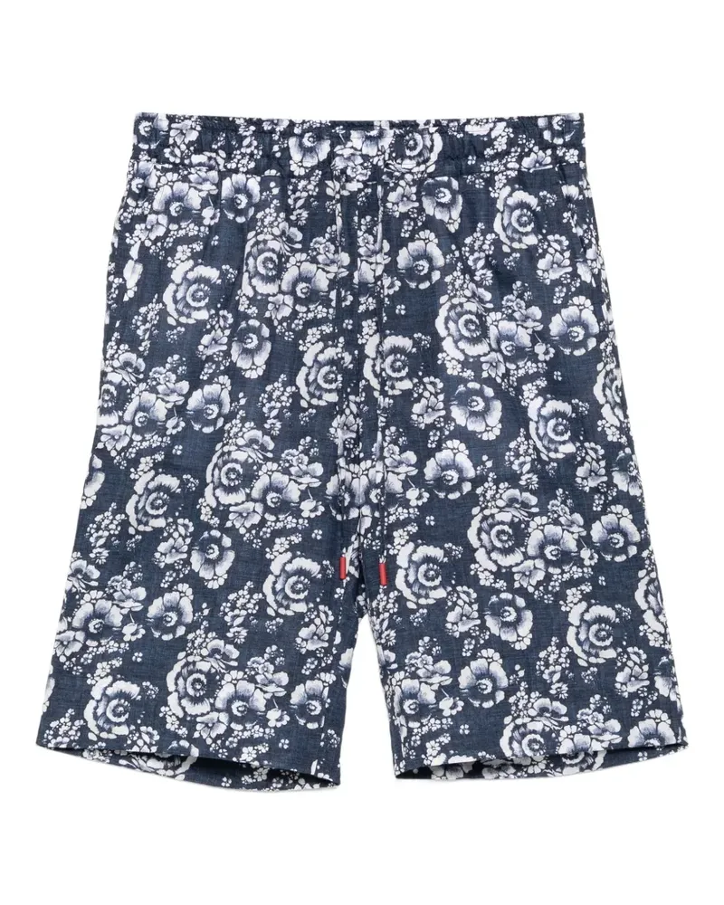 Kiton floral-print drawstring shorts - Blau Blau