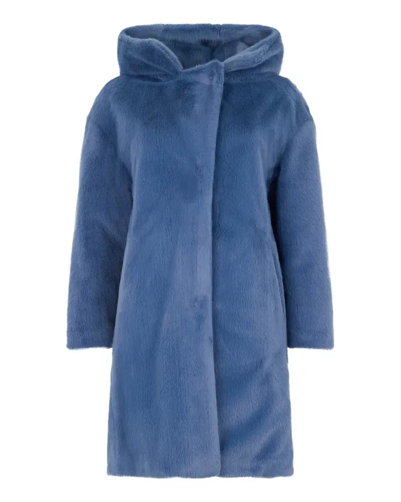 Herno Kapuzenmantel mit Faux Fur - Blau Blau