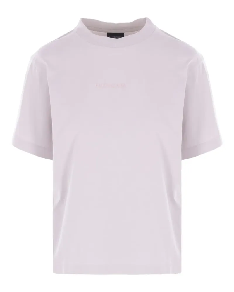 Balenciaga logo-embroidered cotton T-shirt - Rosa Rosa