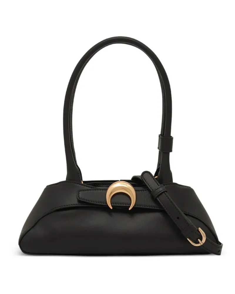 Marine Serre Mini Aurora Tote Bag aus Glattleder - Schwarz Schwarz