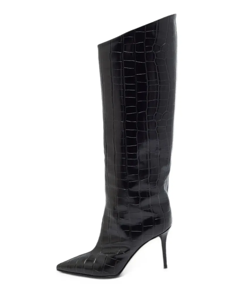 Le Silla Eva crocodile-embossed boots - Schwarz Schwarz