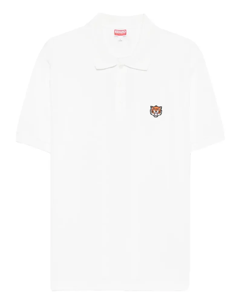 Kenzo Poloshirt mit Tigerstickerei - Weiß Weiß