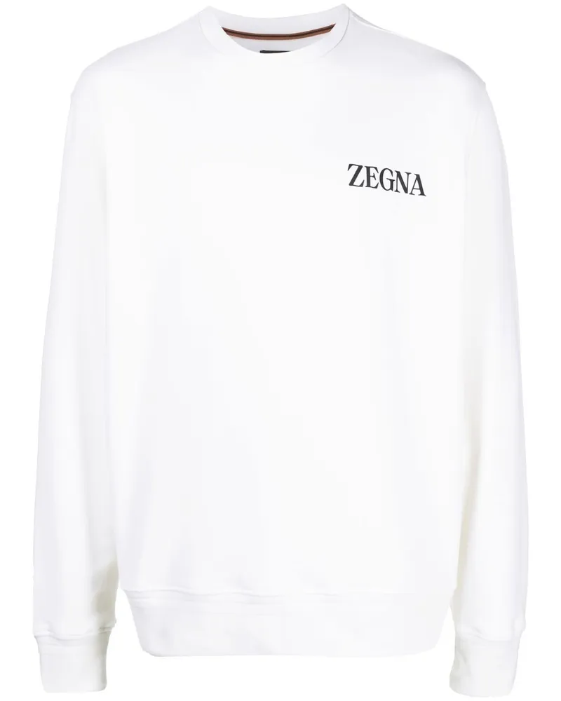 Ermenegildo Zegna Sweatshirt mit Logo-Print Nude