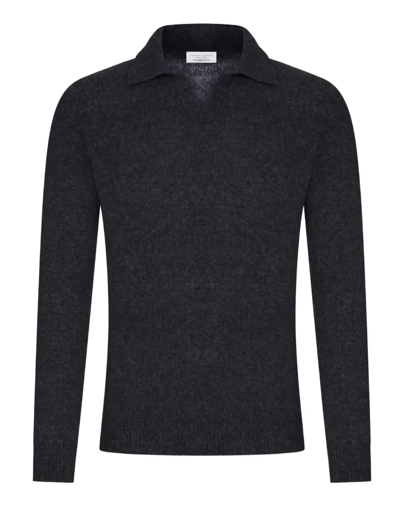 Roberto Collina Pullover mit Poloshirtkragen - Schwarz Schwarz