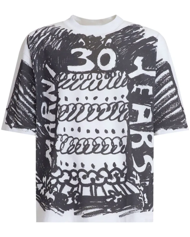 Marni T-Shirt mit Stempel-Design - Weiß Weiß