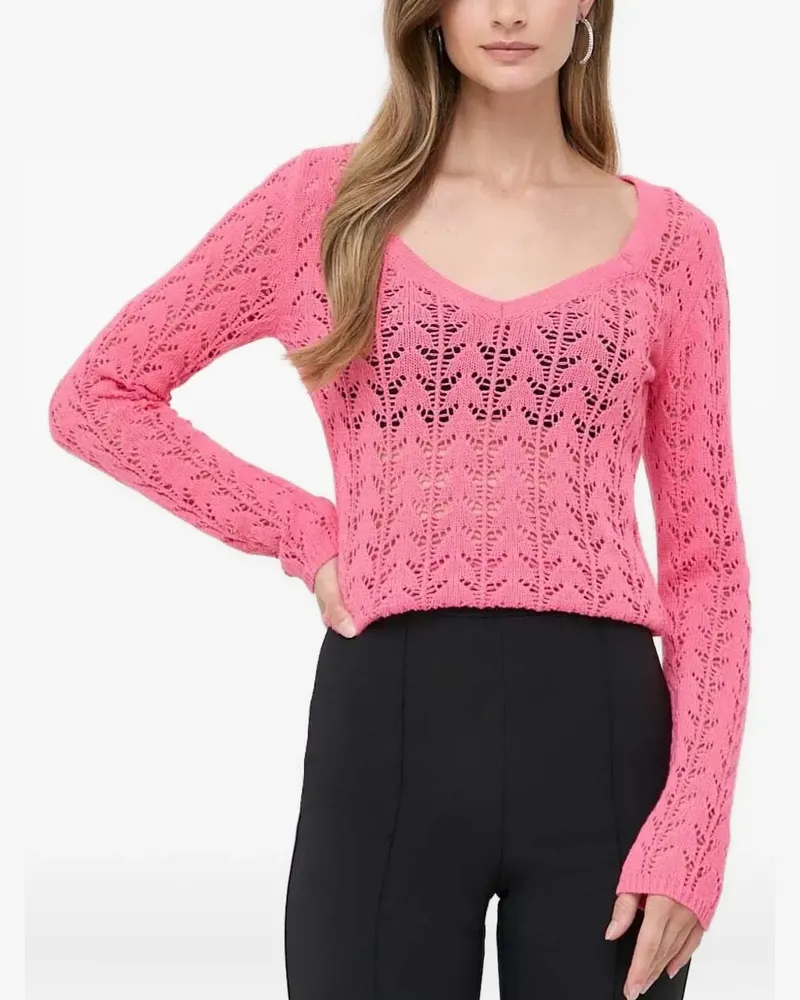 Twin-Set Pullover mit V-Ausschnitt - Rosa Rosa