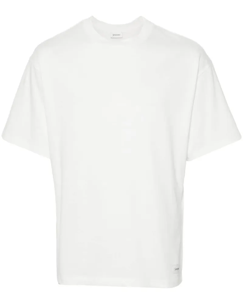 Saint Laurent T-Shirt mit Logo-Patch - Weiß Weiß