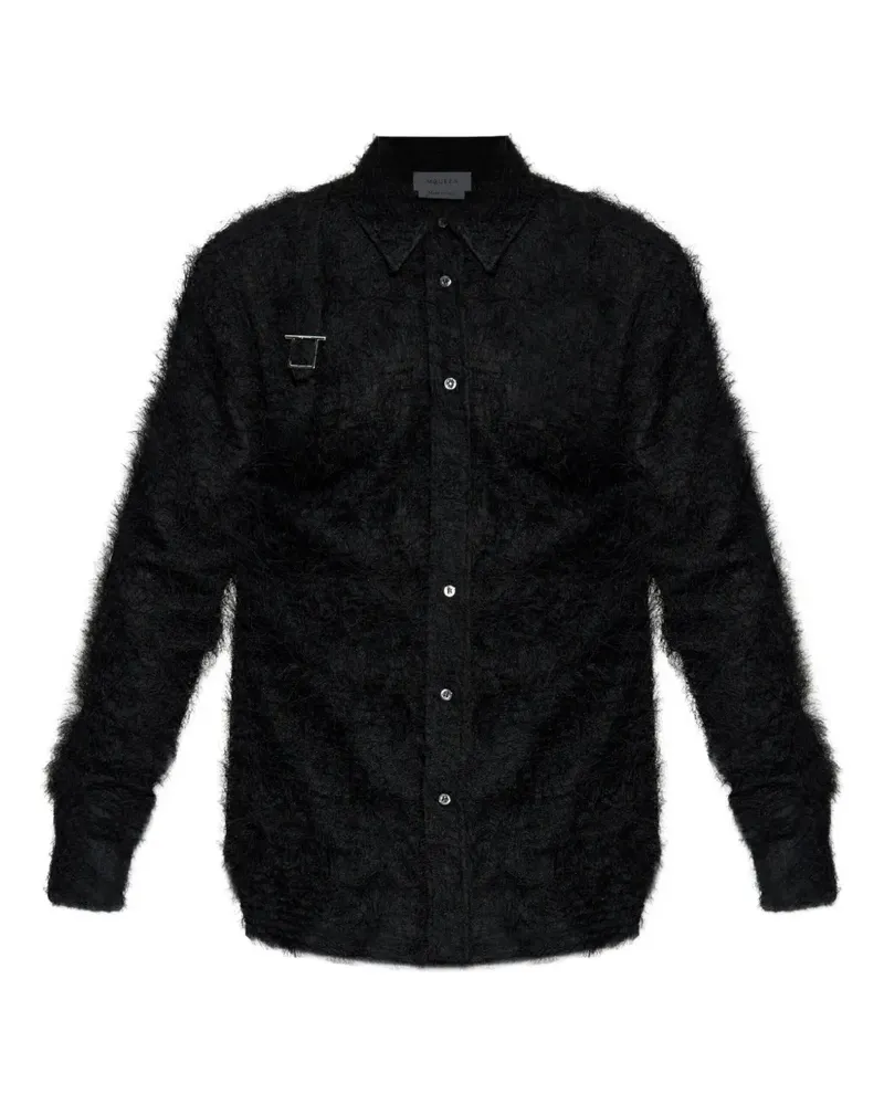 Alexander McQueen Hemd aus Faux Fur - Schwarz Schwarz
