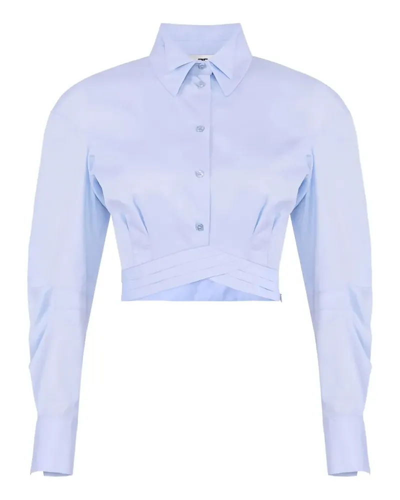 Elisabetta Franchi double-collar cropped shirt - Blau Blau