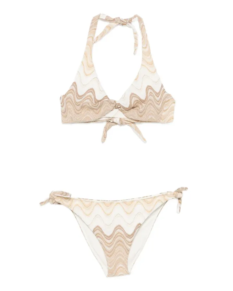 MC2 Saint Barth Leda halterneck patterned bikini - Nude Nude