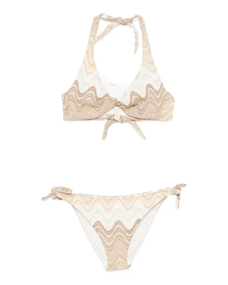 MC2 Saint Barth Leda halterneck patterned bikini - Nude Nude