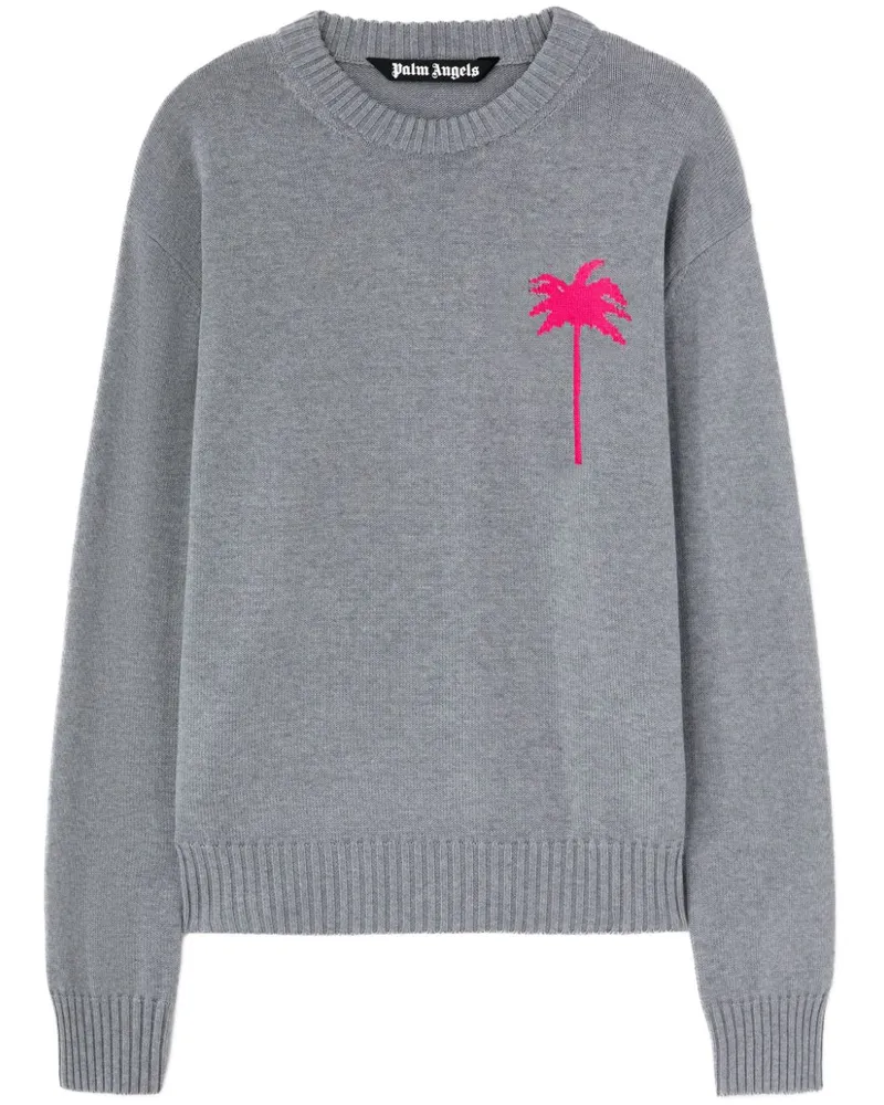 Palm Angels Pullover mit gestrickten Palmen - Grau Grau