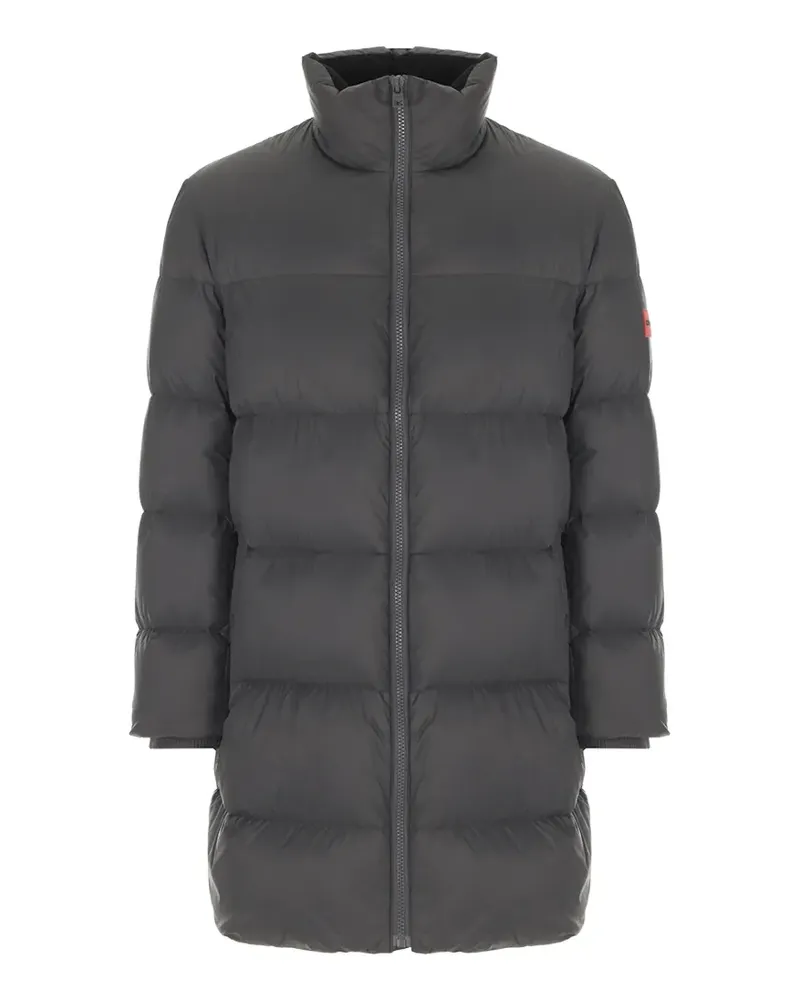 HUGO BOSS quilted logo-patch down jacket - Grau Grau
