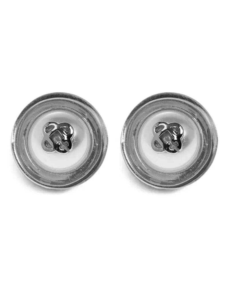 Casablanca Paris SCI-FI logo-plaque stud earrings - Silber Silber