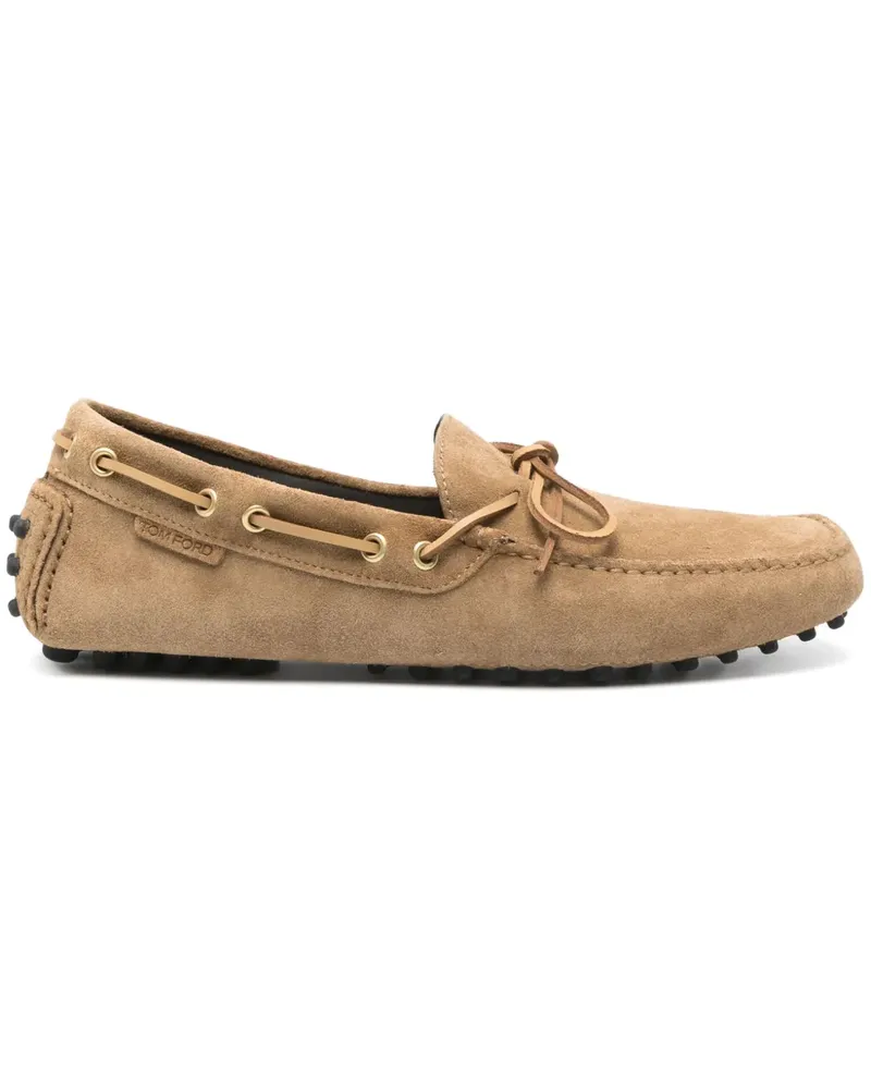 Tom Ford Segelschuhe aus Wildleder - Nude Nude