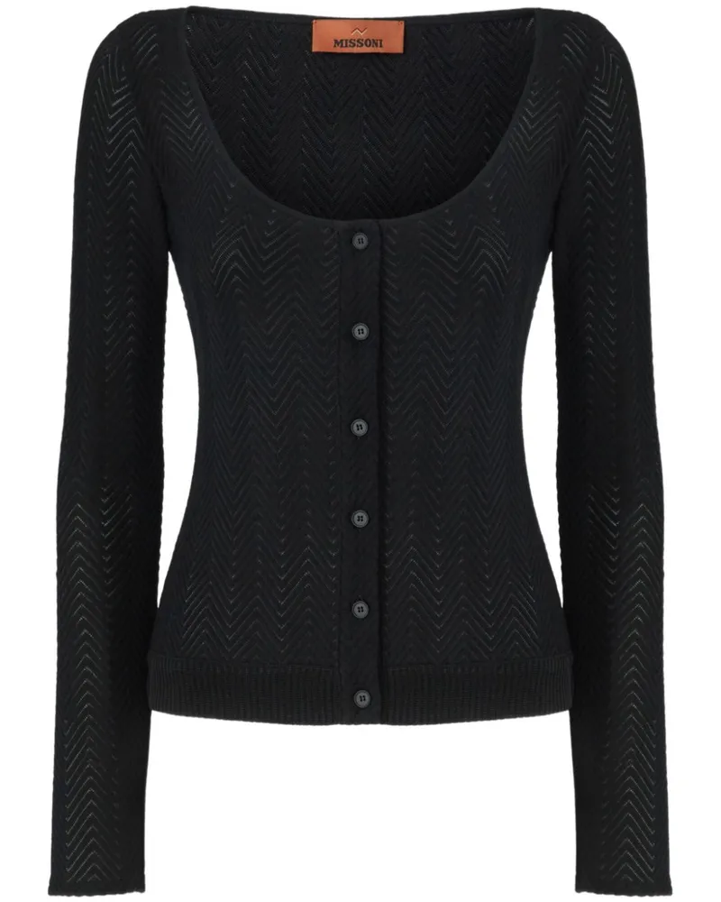 Missoni Cardigan mit Zickzackmuster - Schwarz Schwarz