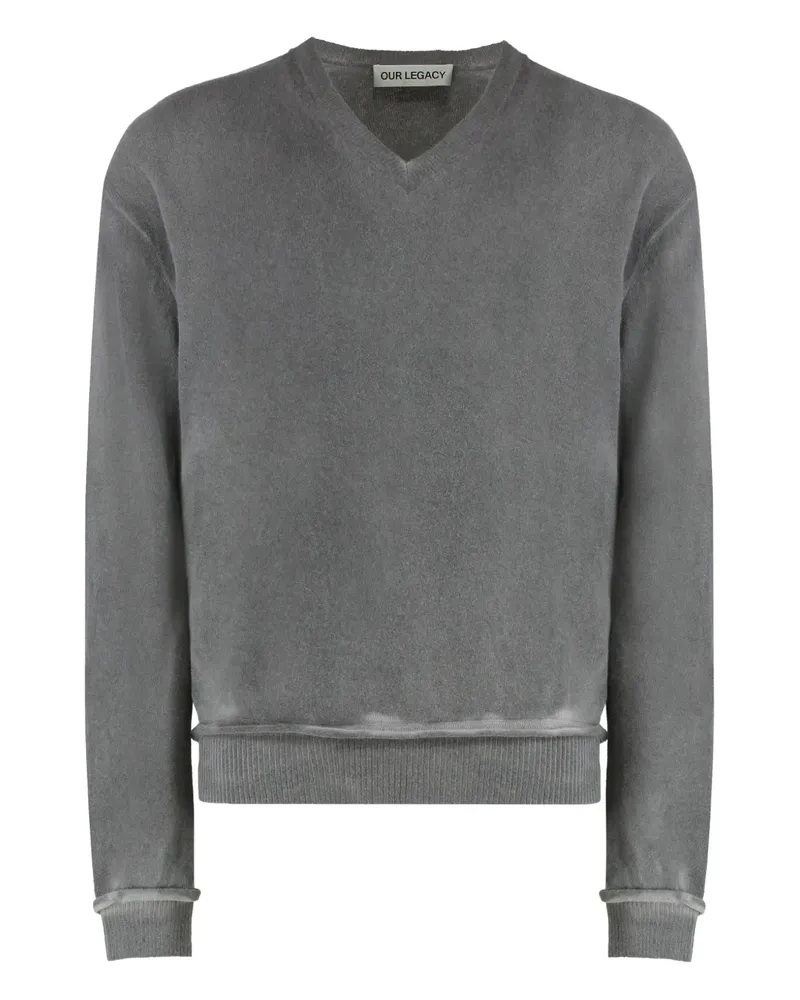 Our Legacy Parallel Pullover mit V-Ausschnitt - Grau Grau