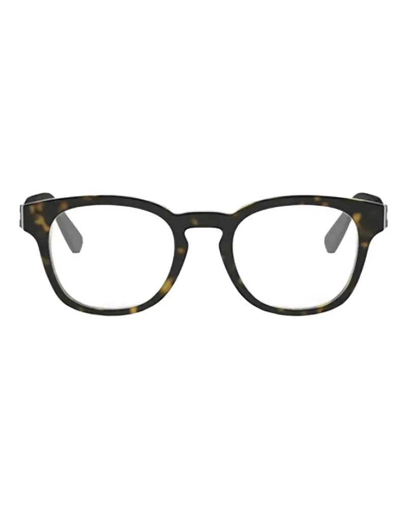 Bulgari tortoiseshell-effect round-frame glasses - Braun Braun