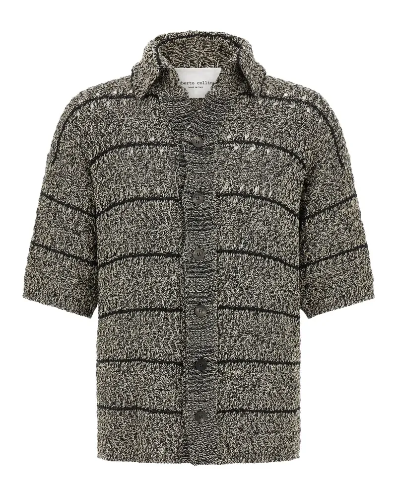 Roberto Collina two-tone short-sleeve cardigan - Nude Nude