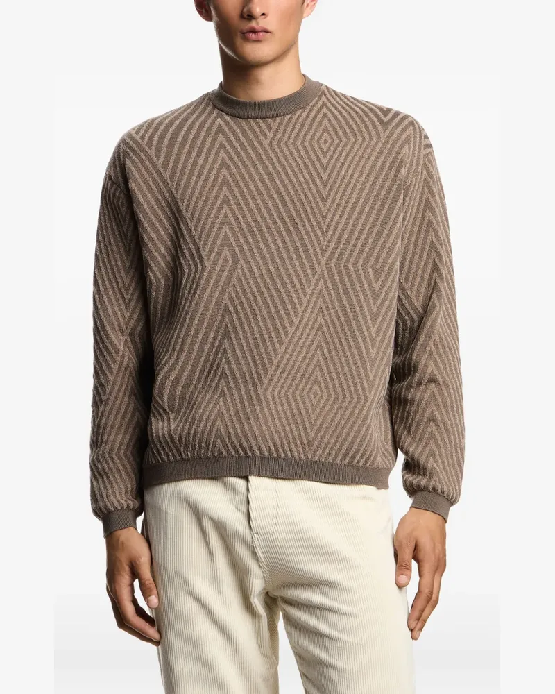 Emporio Armani Pullover mit geometrischem Muster - Braun Braun