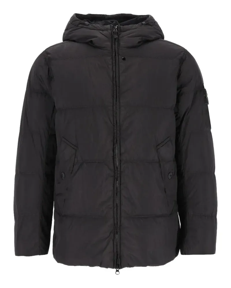 Stone Island 4100037 Crinkle Reps NY wind-resistant down jacket with anti-drop - Schwarz Schwarz