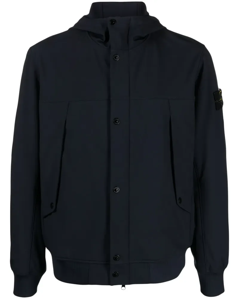 Stone Island Light Soft Shell-R Kapuzenjacke - Blau Blau