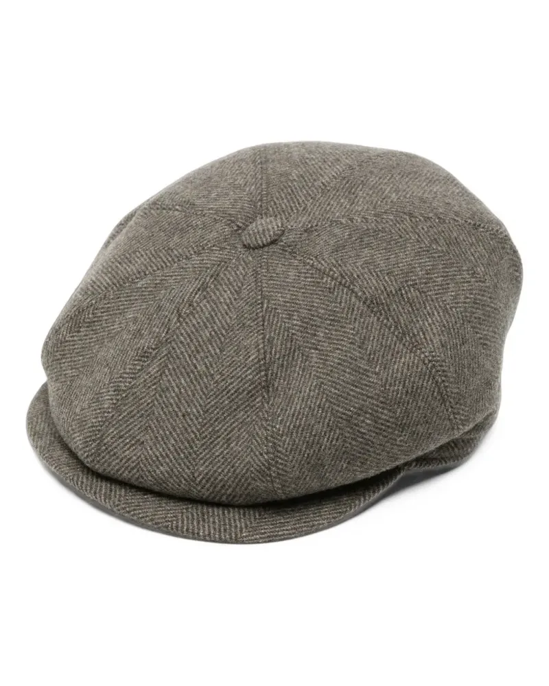 Tagliatore Buddy herringbone-pattern newsboy cap - Grün Grün
