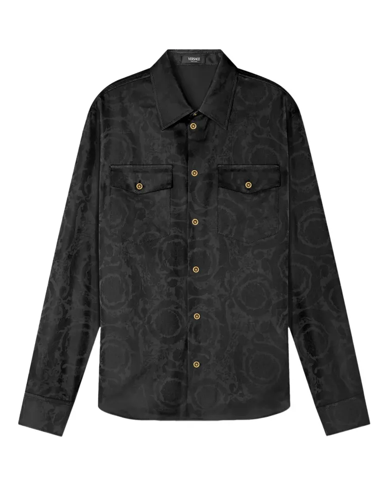 Versace Hemd im Barocco-Design - Schwarz Schwarz