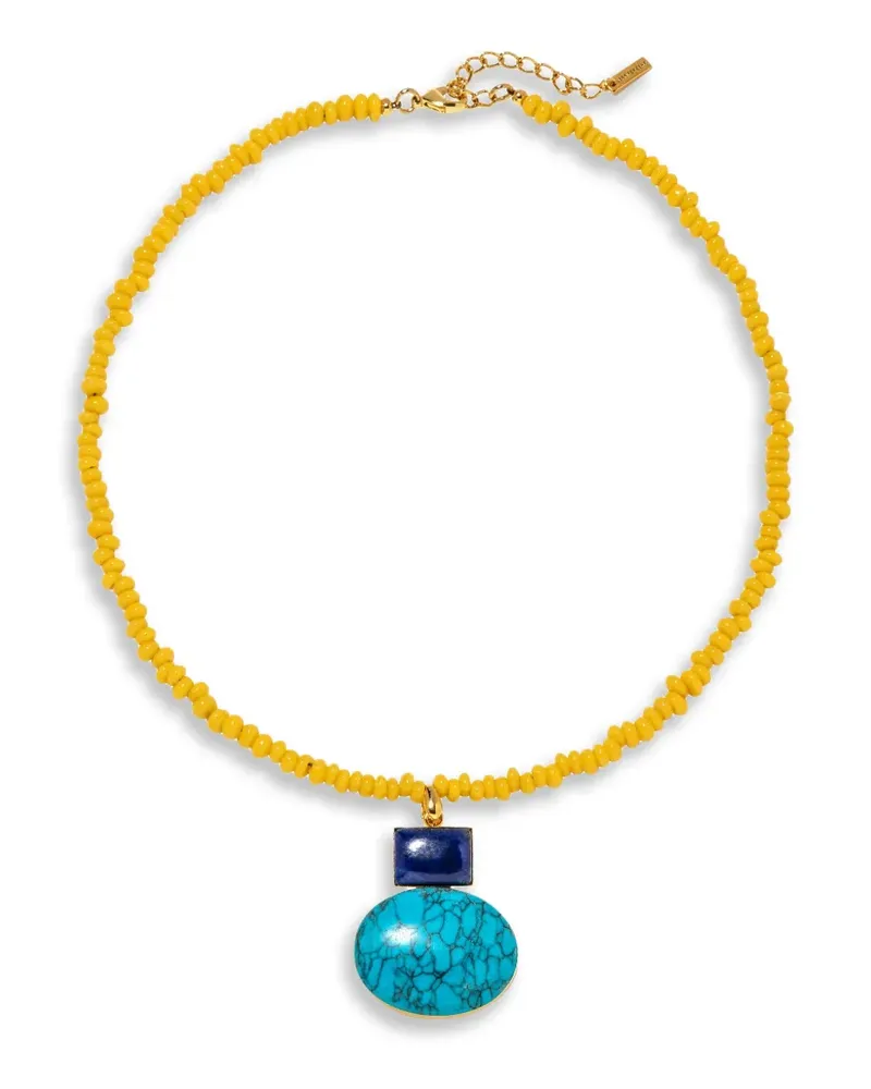 Jennifer Behr Diego beaded pendant necklace - Blau Blau