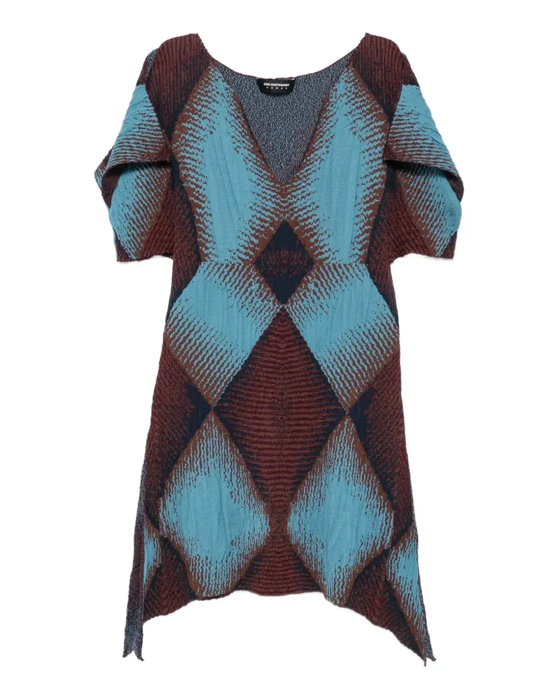 KIKO KOSTADINOV Ikat argyle-jacquard dress - Blau Blau