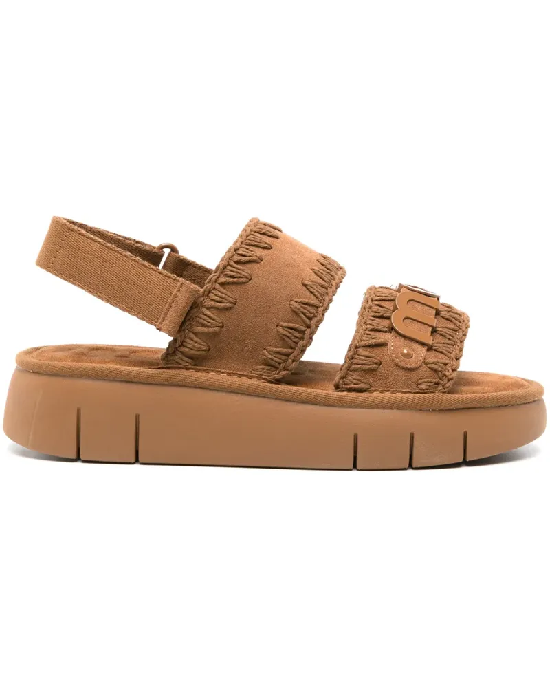Mou Bounce Flatform-Sandalen aus Wildleder - Braun Braun