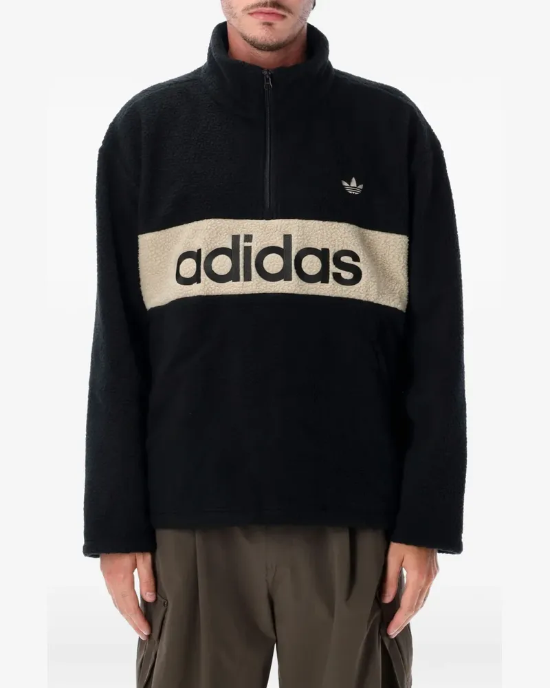 adidas fleece quarter-zip sweatshirt - Schwarz Schwarz