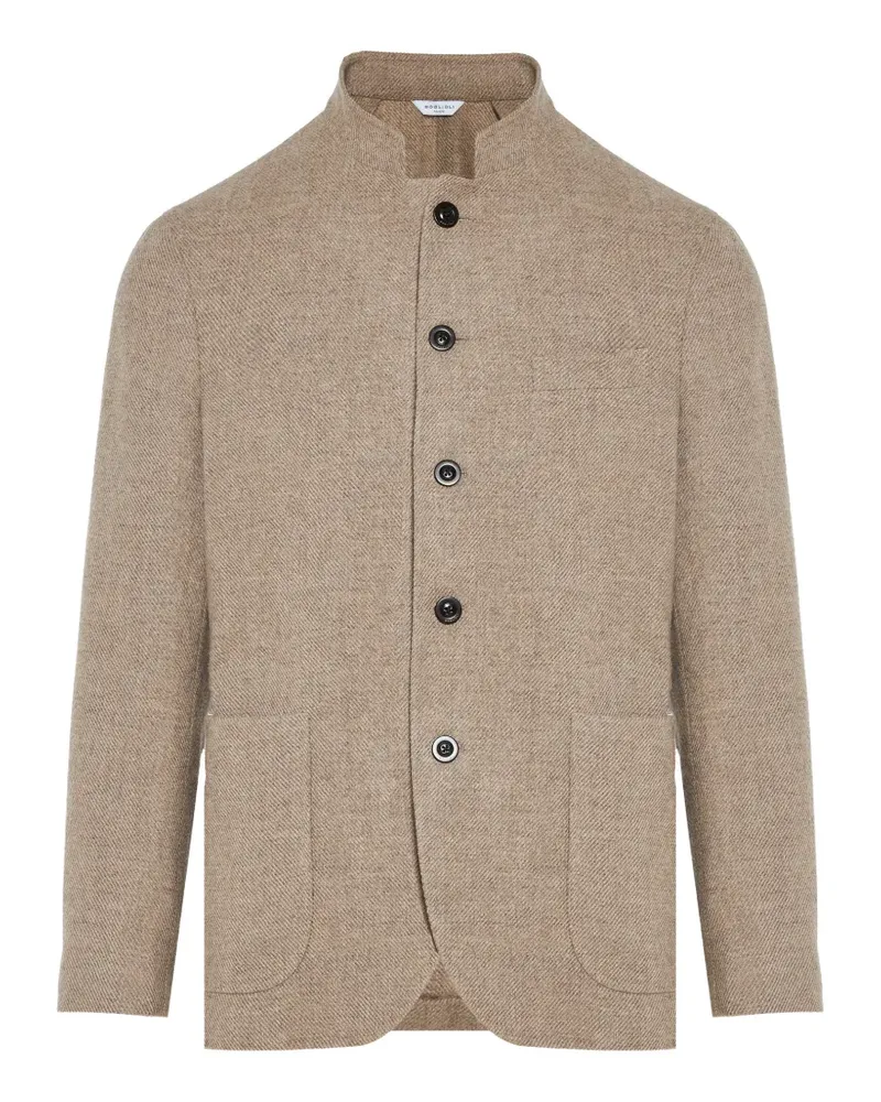 Boglioli mandarin-collar button-up jacket - Nude Nude