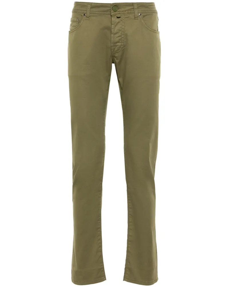 Jacob Cohën Hose mit Logo-Patch - Grün Grün