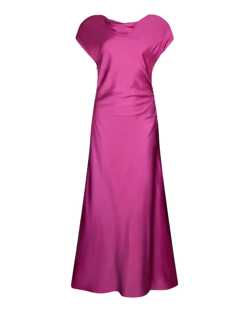 Liu Jo V-back short-sleeve midi dress - Rosa Rosa