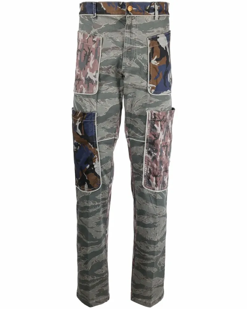 Diesel Gerade Hose mit Camouflage-Print - Blau Blau