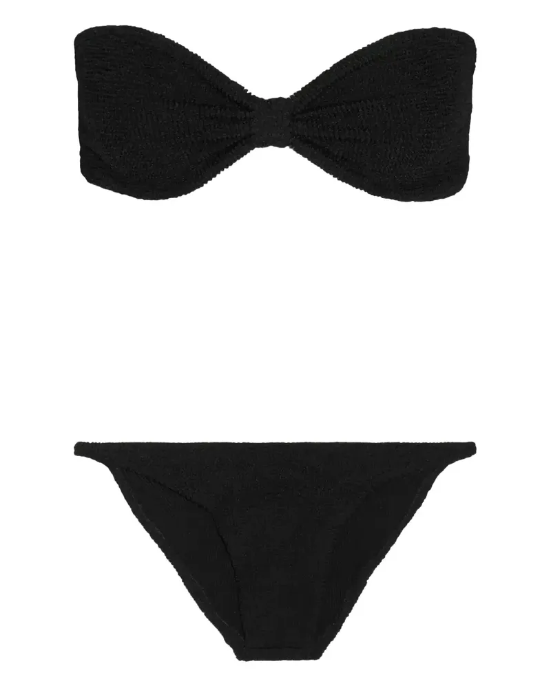 Hunza G Strukturierter Bandeau-Bikini - Schwarz Schwarz