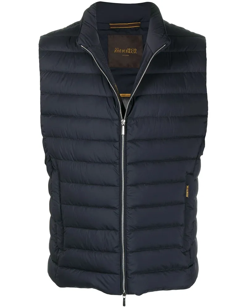 MOORER Gefütterte Weste mit Reißverschluss - Blau Blau