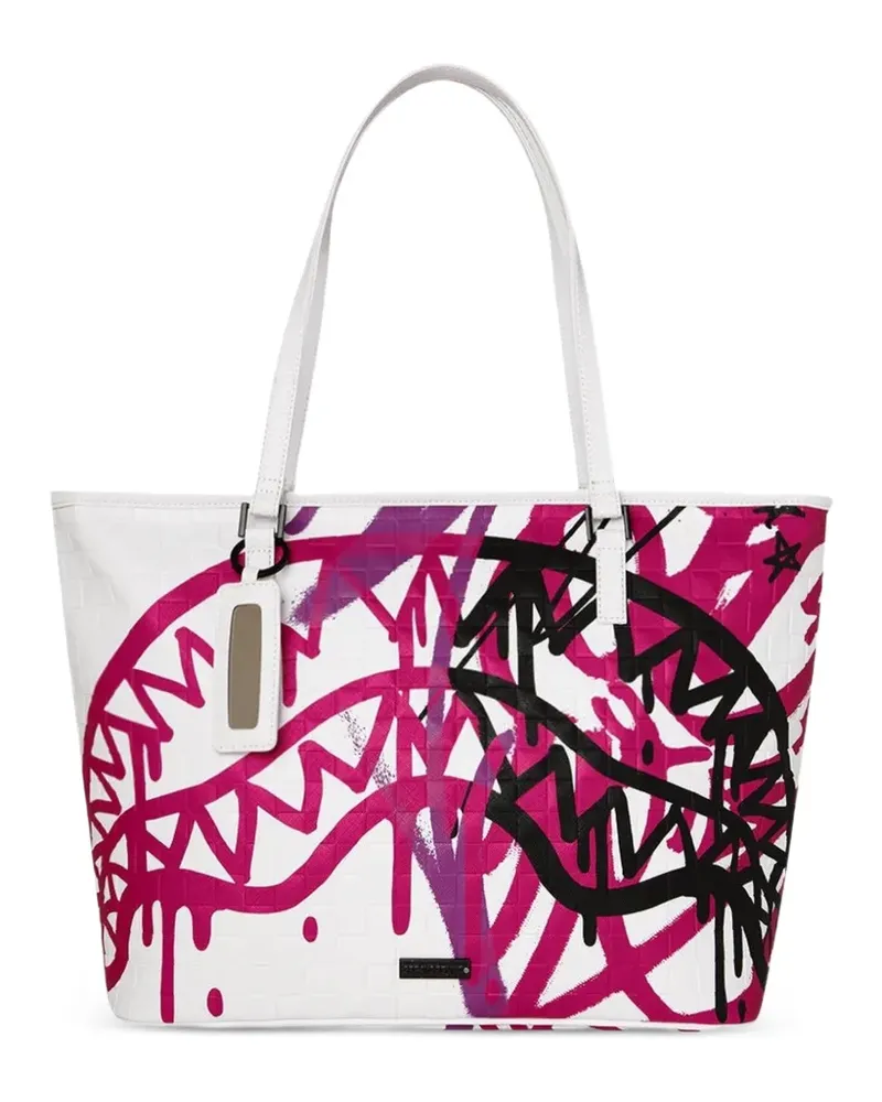 Sprayground Crash Tote Bag mit Graffiti-Print - Weiß Weiß