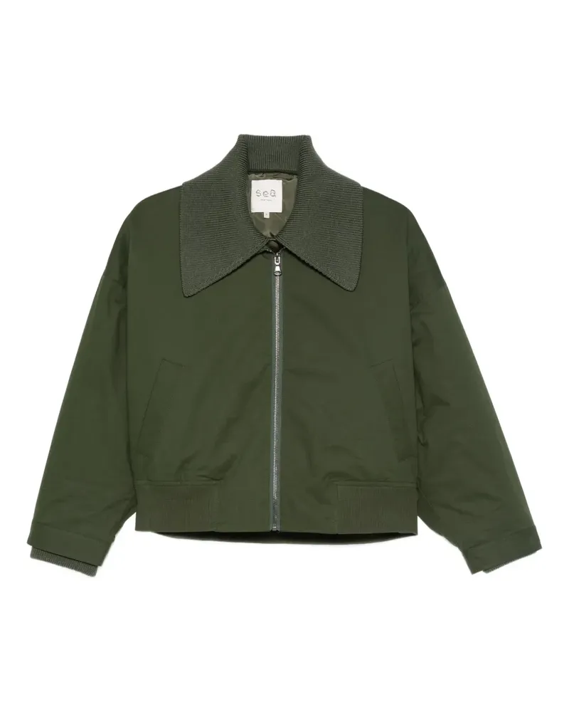 Sea Bomberjacke mit klassischem Kragen - Grün Grün