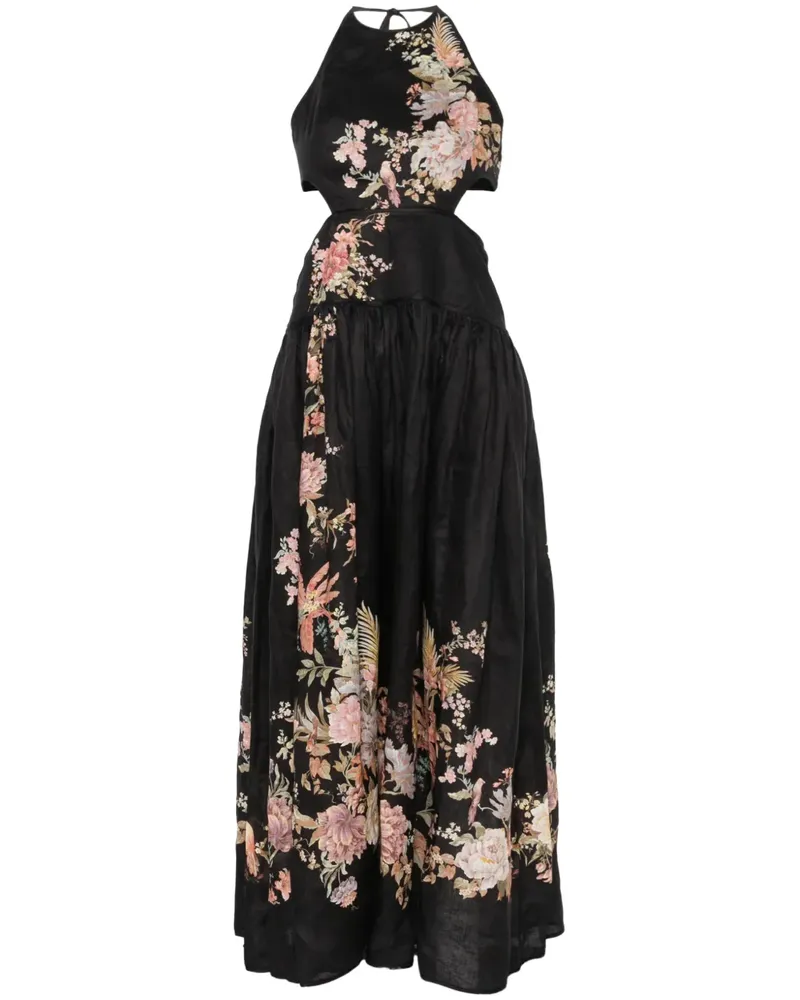 Zimmermann Tallow Midikleid - Schwarz Schwarz